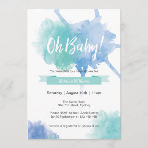 Baby shower Oh baby splash uitnodiging