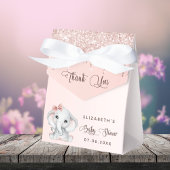 Baby shower olifant blush roos glitter dank u bedankdoosjes