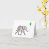 Baby shower olifant dank u kaarten, groen kaart (Gele Bloem)