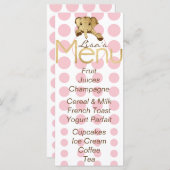 Baby shower olifant goud roze menu (Voorkant / Achterkant)