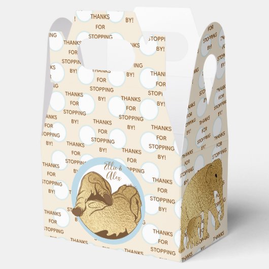Baby shower Olifant Moeder en Baby Bedankdoosjes (Geopend)