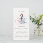 Baby shower onderwater zeewier bedankkaart (Staand voorkant)