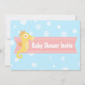 Baby shower onderwaterthema Kawaii Invite Kaart (Achterkant)