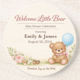 Baby Shower Onderzetters Teddybeer Houtland Pa