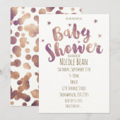 Baby Shower Onechte Goud Bronzen Uitnodigingen (Voorkant / Achterkant)