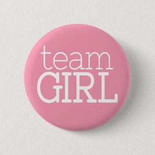 Baby shower onthullen - Team Pink Girl Button