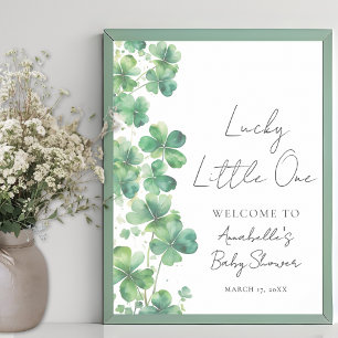 Baby Shower Ontvangstbord voor Lucky Little One Poster