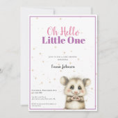 Baby Shower Opossum • Invitation Fille (Devant)