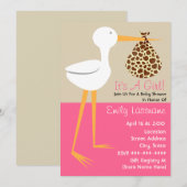 baby shower - Opslag met Giraffe printbundel Kaart (Voorkant / Achterkant)