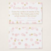 Baby shower Or Rose Devine Combien De Jeu Confetti (Devant & derrière)