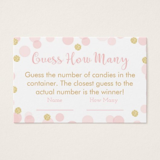 Baby shower Or Rose Devine Combien De Jeu Confetti (Devant)