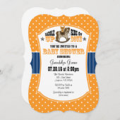 Baby shower Orange Blue Cowboy Invitation (Devant / Derrière)