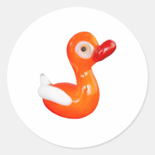 Baby shower Oranje eenden Ronde Sticker