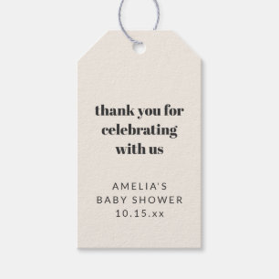 Baby Shower Oud-Retrostijl Ivoor Bedankt voor het Cadeaulabel