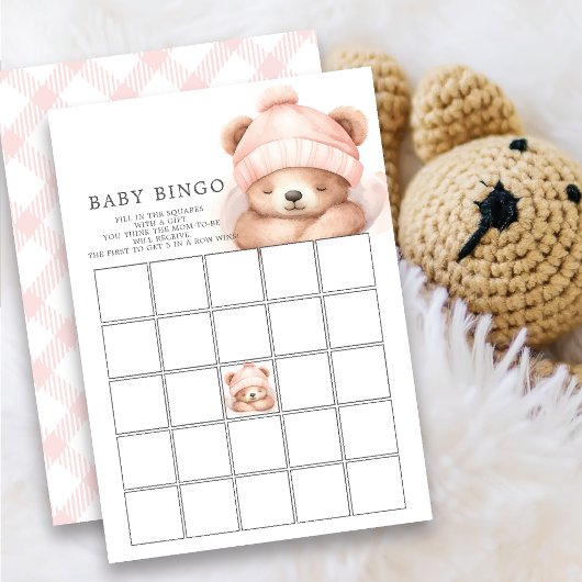 Baby shower Ours Bingo Invitation Jeu