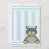 Baby shower Ours Bleu Teddy Invitation (Dos)