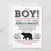 Baby shower Ours de bûcheron Invitation (Devant)