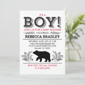 Baby shower Ours de bûcheron Invitation (Debout devant)