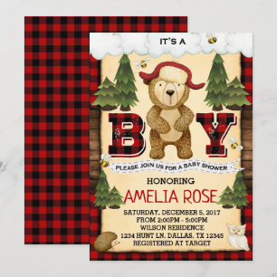 Baby shower Ours de bûcheron Invitation d'invitati