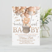 Baby shower Ours en peluche avec invitation Balloo (Debout devant)