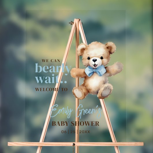 Baby shower Ours En Teddy, On Peut Attendre (Neutre)