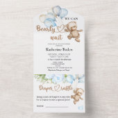 Baby shower Ours En Teddy Tout En Une Invitation (À l'intérieur)