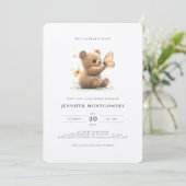 Baby shower Ours Invitation Genre Neutre (Debout devant)