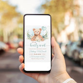 Baby shower Ours Teddy Boloons Invitations