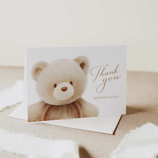 Baby shower Ours Teddy Carte de remerciements pers