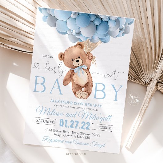 Baby shower Ours Teddy Invitation Nous Pouvons Bea