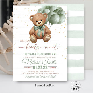 Baby shower Ours Teddy Invitation Nous Pouvons Bea