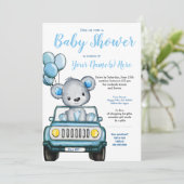 Baby shower Ours Teddy Ours Ours Invitation voitur (Debout devant)