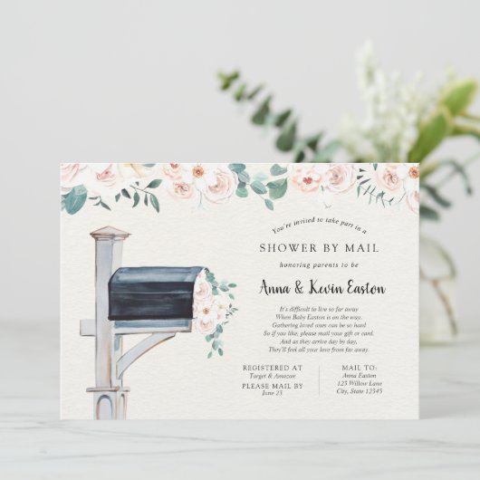 Baby shower over lange afstand per post kaart (Staand voorkant)