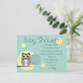 Baby shower Owl - Boy Postcard Invitations (Debout devant)