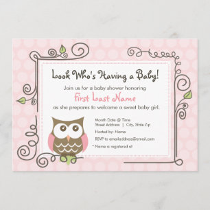 baby shower Owl Uitnodigen Kaart