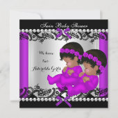 Baby shower Paars Kaart (Voorkant)