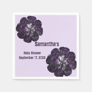 Baby shower paarse bloemen Floral Baby Girl Servet