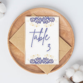 Baby shower Paarse Bloemen Platte Tafelkaart Bedankkaart