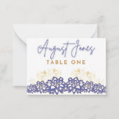 Baby shower Paarse bloemen Tafel Platte kaarten Notitiekaartje (Voorkant)