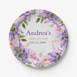 Baby shower Paarse vlinder Papieren Bordje