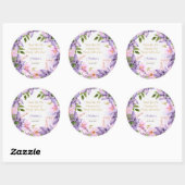Baby shower Paarse vlinder Ronde Sticker (Vel)