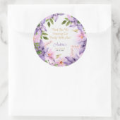 Baby shower Paarse vlinder Ronde Sticker (Tas)