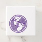 Baby shower Paarse Waterverf Custom Bedankjes Labels (In situ)