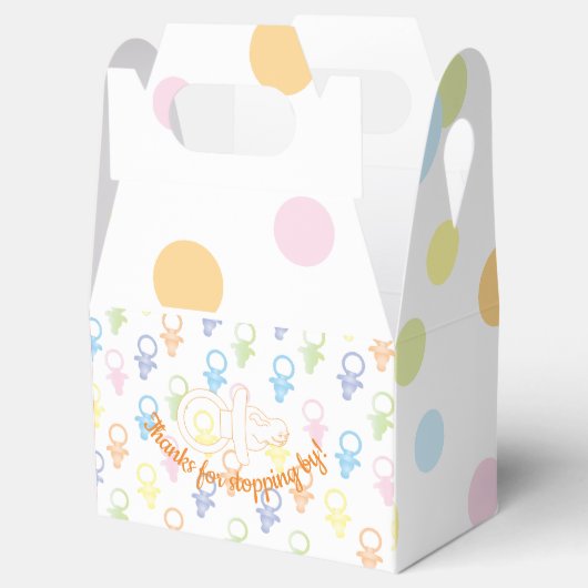 Baby shower Paci Bunny Gable Favor Box Bedankdoosjes (Geopend)