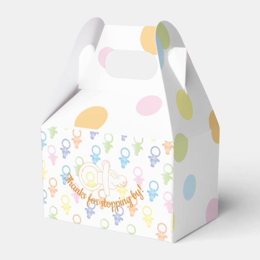 Baby shower Paci Bunny Gable Favor Box Bedankdoosjes (Voorkant Zijde)