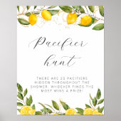 Baby shower-Pacifier van Bright Summer Lemon Poster (Voorkant)