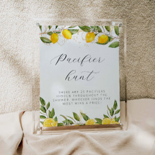 Baby shower-Pacifier van Bright Summer Lemon Poster