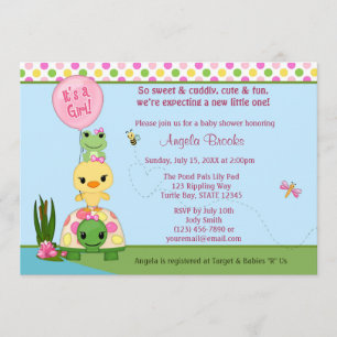 Baby shower Pals Invitation Canards Grenouilles FI