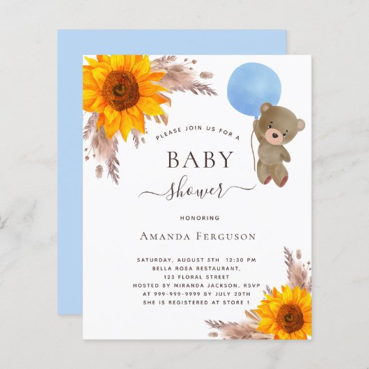 Baby shower pampas (Voorkant / Achterkant)