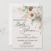 Baby shower Pampas Grass Boho Waterverf Kaart (Voorkant)